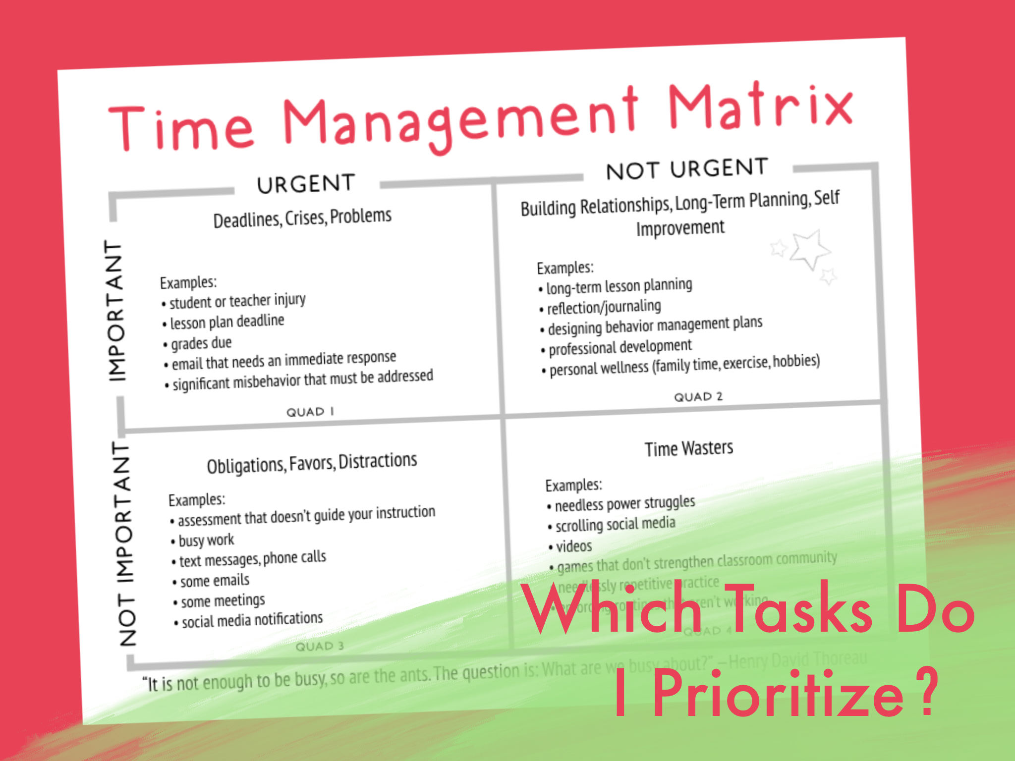 A Time Management Matrix That Helps You Prioritize Your
